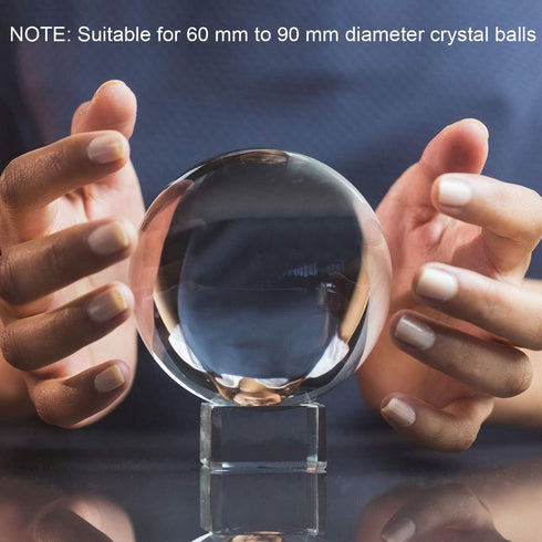 SATINIOR 2 Pack Crystal Ball Stand Clear Sphere Stand Crystal Sphere Holder Base for Display 60 mm to 90 mm Balls, Marbles, eegs...